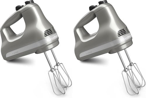 KitchenAid 5-Speed Hand Mixer - Ultra Power, Contour Silver | Set of 2 for Effortless Mixing