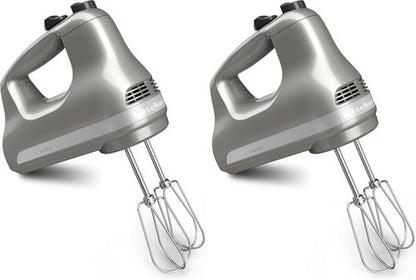KitchenAid 5-Speed Hand Mixer - Ultra Power, Contour Silver | Set of 2 for Effortless Mixing