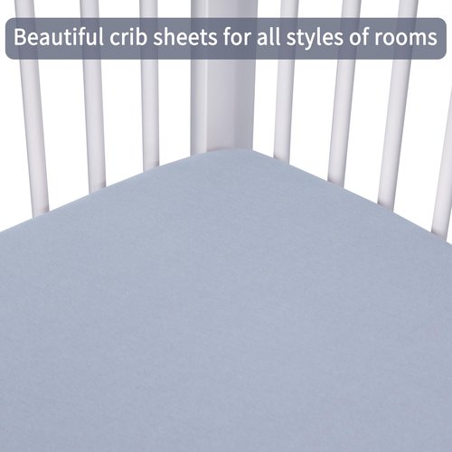 GUNTAIL Crib Sheets for Boys Girls,100% Cotton Fitted Crib Sheet 2 Pack for Standard Crib and Toddler Mattress, Super Soft Breathable Baby Sheet 28x52x8in (White & Gray)