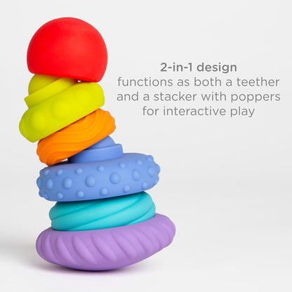 Ubbi Baby Teether Totter - Multi-Textured Food-Grade Silicone Teething Toy | 6-Piece Set for Early Development
