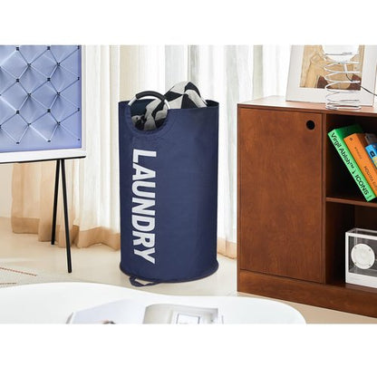 Maxsilan 125L X-Large Laundry Basket, Freestanding Tall Clothes Hamper, Collapsible Laundry Bag, Dark Blue