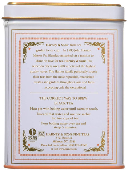 Harney & Son's Mothers Day Hot Cinnamon Spice Tea Gift Set (2 Pack, 20 Sachets Ea.) - Black Tea Blended with Cinnamon, Orange, & Sweet Cloves - Caffeinated, Medium Bodied Brew - Each Tin 1.4oz