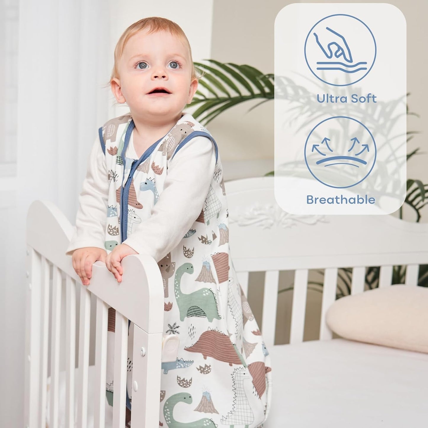 Yoofoss Baby Sleep Sack - 100% Organic Cotton Wearable Blanket | 2-Way Zipper, 0.5 TOG, 3 Pack (0-6 Months)