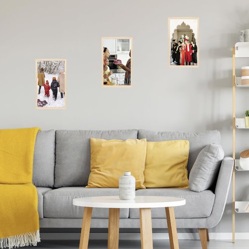 JCJMY 8.5x14 Picture Frame for Wall Hanging, Wall Mounting Horizontally or Vertically, 8.5 x 14 Wall Gallery Poster Photo Frame with Shatter Resistant Plexiglass, Natural