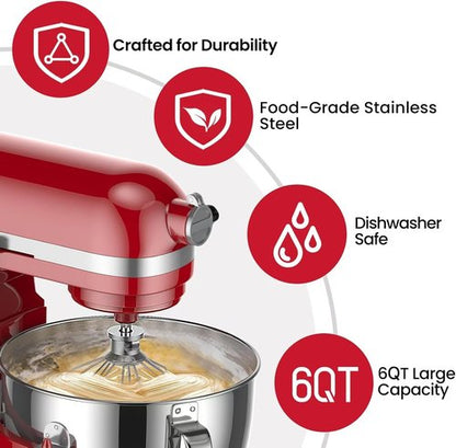 KN2B6PEH 6QT Bowl-Lift Stand Mixer Bowl, Compatible with Kitchenaid Professional 600 Mixer with Silicone Spatula, Measuring Cups and Spoons - Fits KV25G KP26M1X