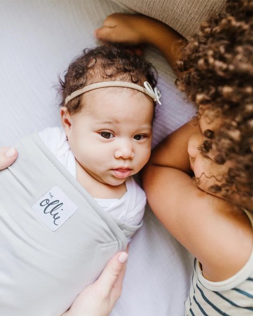 The Ollie Swaddle - Helps to Reduce The Moro (Startle) Reflex - Made from a Custom Designed Moisture-Wicking Material (Stone)