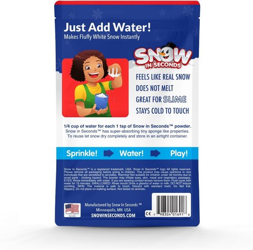 Instant Snow by Snow in Seconds | 3-Pack Artificial Snow - Creates 1 Gallon of Fake Snow Each