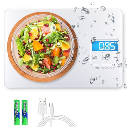 MegaWise Precision Food Scale - 33lb Waterproof Digital Kitchen Scale | 1g Accuracy for Cooking & Baking