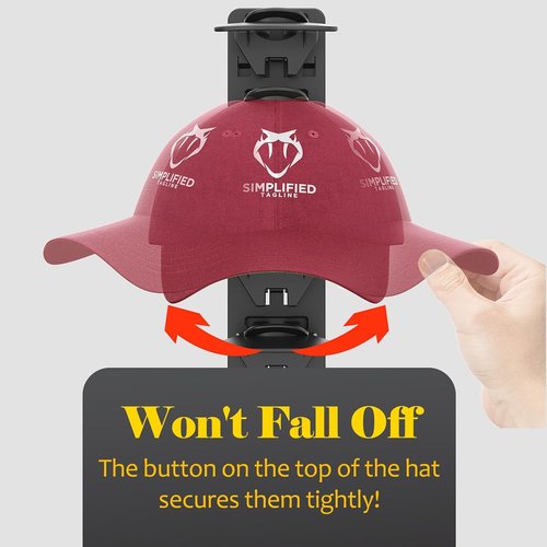 Hat Organizer | Skiennix Baseball Cap Rack - Adhesive Wall Mount, Stylish Black Design