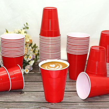 Red Plastic Cups - 16 oz Disposable Party Cups for Birthdays, Picnics & Easter | 100 Count