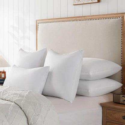 Basic Home® Queen Size Goose Feather & Down Bed Pillow - Odorless Neck Support & Cooling Comfort | 20x28 Inch
