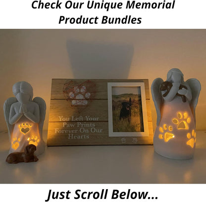 OakiWay Dog Memorial Gifts - Angel Candle Holder Statue with Flickering LED Light | Pet Loss Sympathy Gift for Dog Lovers