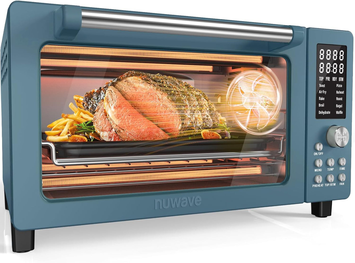 Nuwave Bravo Pro Smart Air Fryer - 10-in-1 Convection Oven with Quicker Crisp Technology | 21QT, Cozy Blue