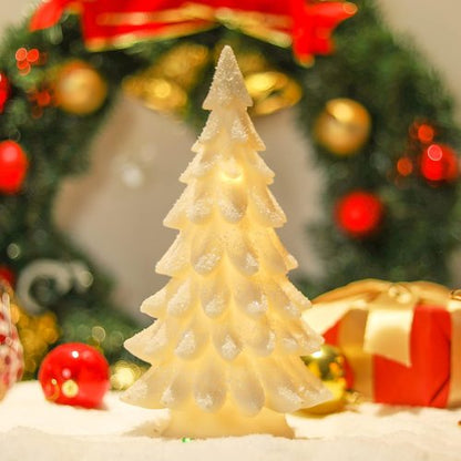 Bdor White Christmas Tree - 11-Inch Tabletop Decor with Lights & Snowflakes | Exquisite Resin Ornament