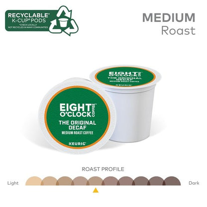 Eight O'Clock Coffee Decaf Medium Roast K-Cup Pods - Single-Serve, 60 Count Pack