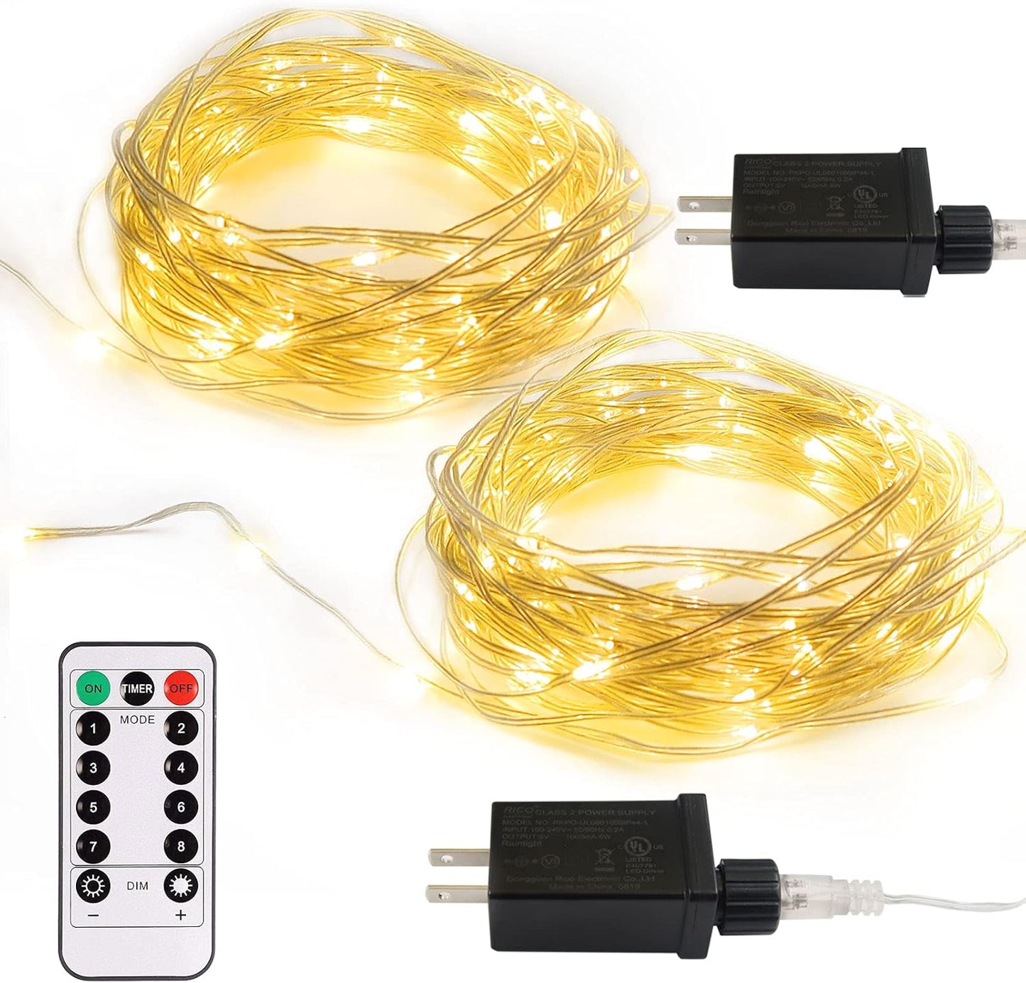 Skiennix 33Ft Fairy String Lights - 100 Micro LED Twinkle Lights | IP68 Waterproof with Remote for Bedroom & Garden Decor