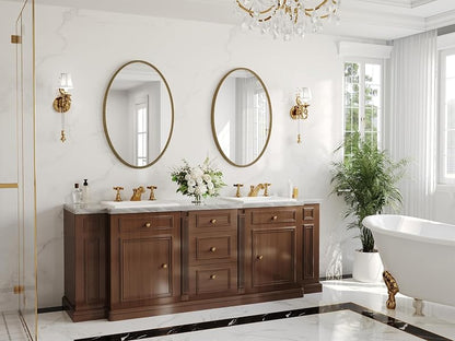 Oval Gold Beaded Mirror 36x24 Vintage Wall Mirror - Variation: Retro Gold 36L x 24W