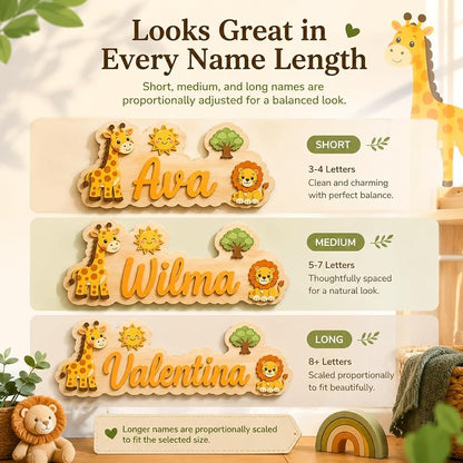 Personalized Wooden Nursery Name Sign for Door & Wall