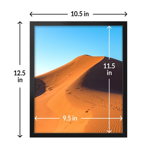 LaVie Home 10x12 Picture Frame for Wall Display, 10x12 Black Picture Frame with HD Plexiglas, 10 x 12 Frame 1 Pack, Display Frame for Vertical or Horizontal, Classic Collection