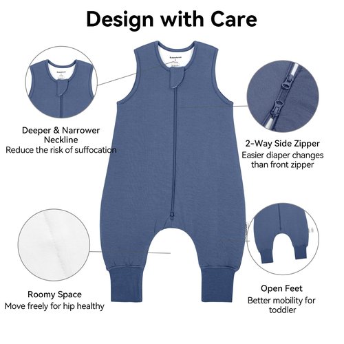 BubblePanda Modal Toddler Sleep Sack with Feet 12-24 Months 1.0 Tog Super Soft Sleep Bag Walker with Legs 1t-2t for Babies 2-Way Zipper Baby Wearable Blanket