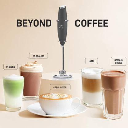 Zulay Kitchen Milk Frother - Powerful Handheld Whisk for Coffee, Lattes & More | Includes 4 Duracell Batteries