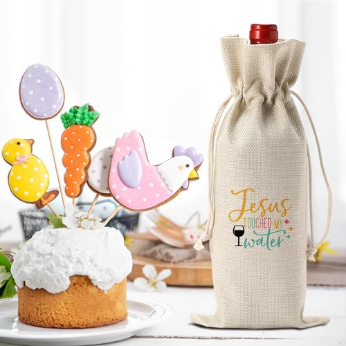 Funny Easter Wine Bag Easter Holiday Gifts for Women Men Easter Wine Bag Gifts for Wine Lover Easter Party Decorations Easter Basket Christian Religious Jesus Wine Bags