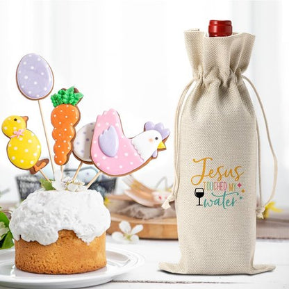 Funny Easter Wine Bag Easter Holiday Gifts for Women Men Easter Wine Bag Gifts for Wine Lover Easter Party Decorations Easter Basket Christian Religious Jesus Wine Bags