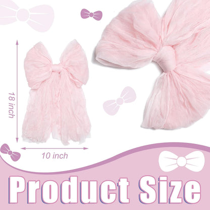 XunYee Large Pink Bows - 10 x 18 Inches Giant Crib Decor for Nursery, Parties & Showers