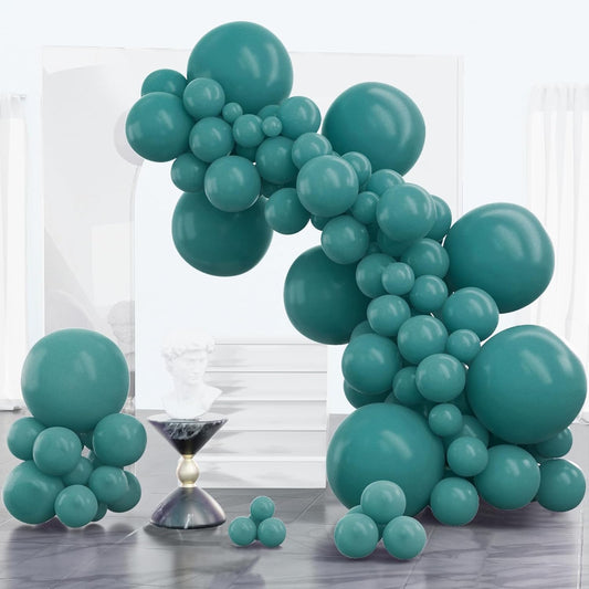 PartyWoo Slate Blue Balloons - 100 Pcs in Various Sizes for Graduation & Baby Shower Decor | Dusty Blue & Dark Teal