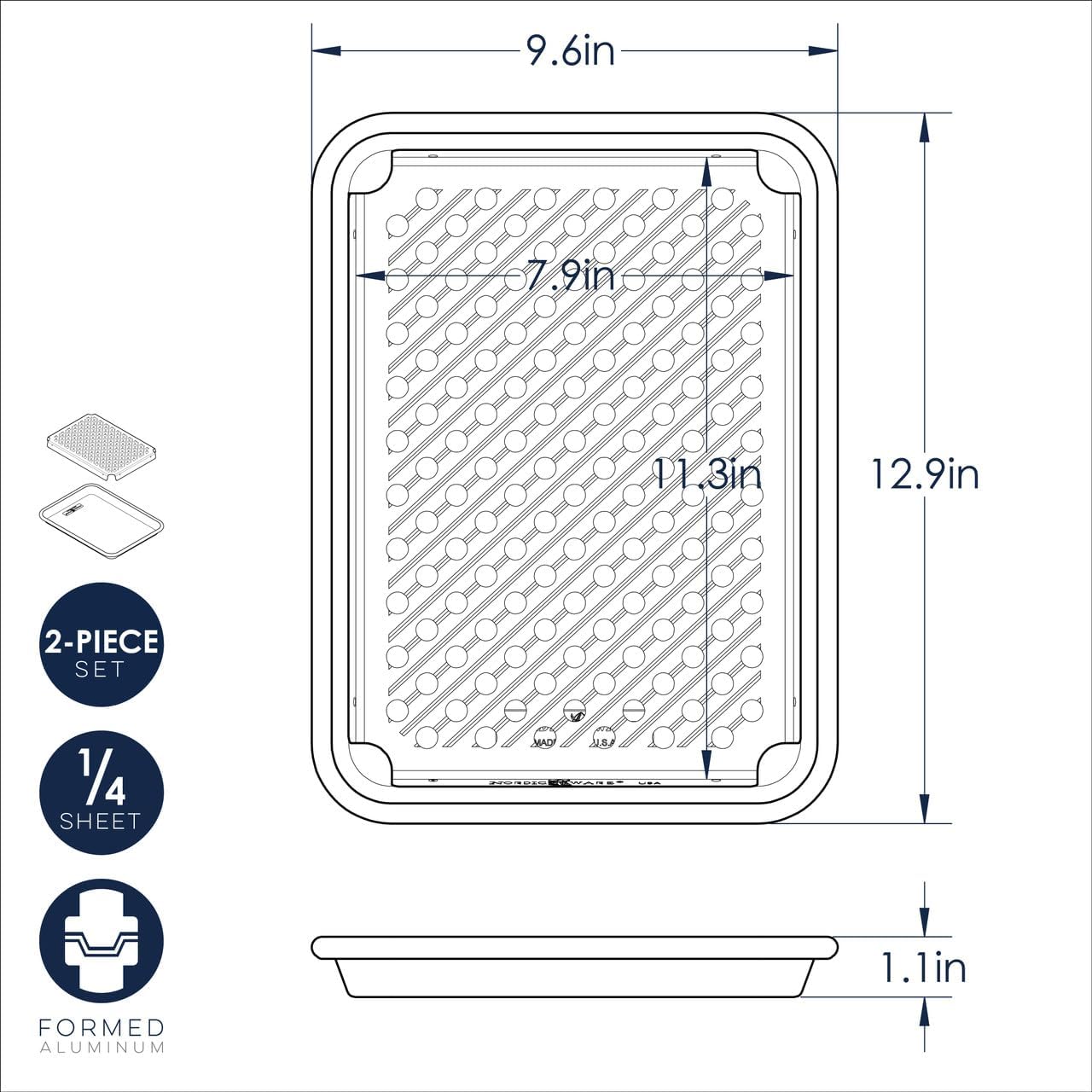 Nordic Ware Naturals Quarter Sheet - Versatile Oven & Cooling Rack | Perfect for Baking & Cooking