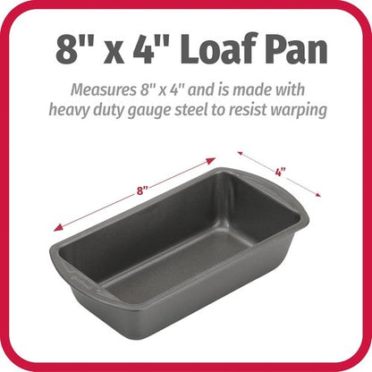 GoodCook Nonstick Loaf Pan - Heavy-Duty Steel Bakeware with Easy-Clean Coating | 8 x 4-Inch, Gray