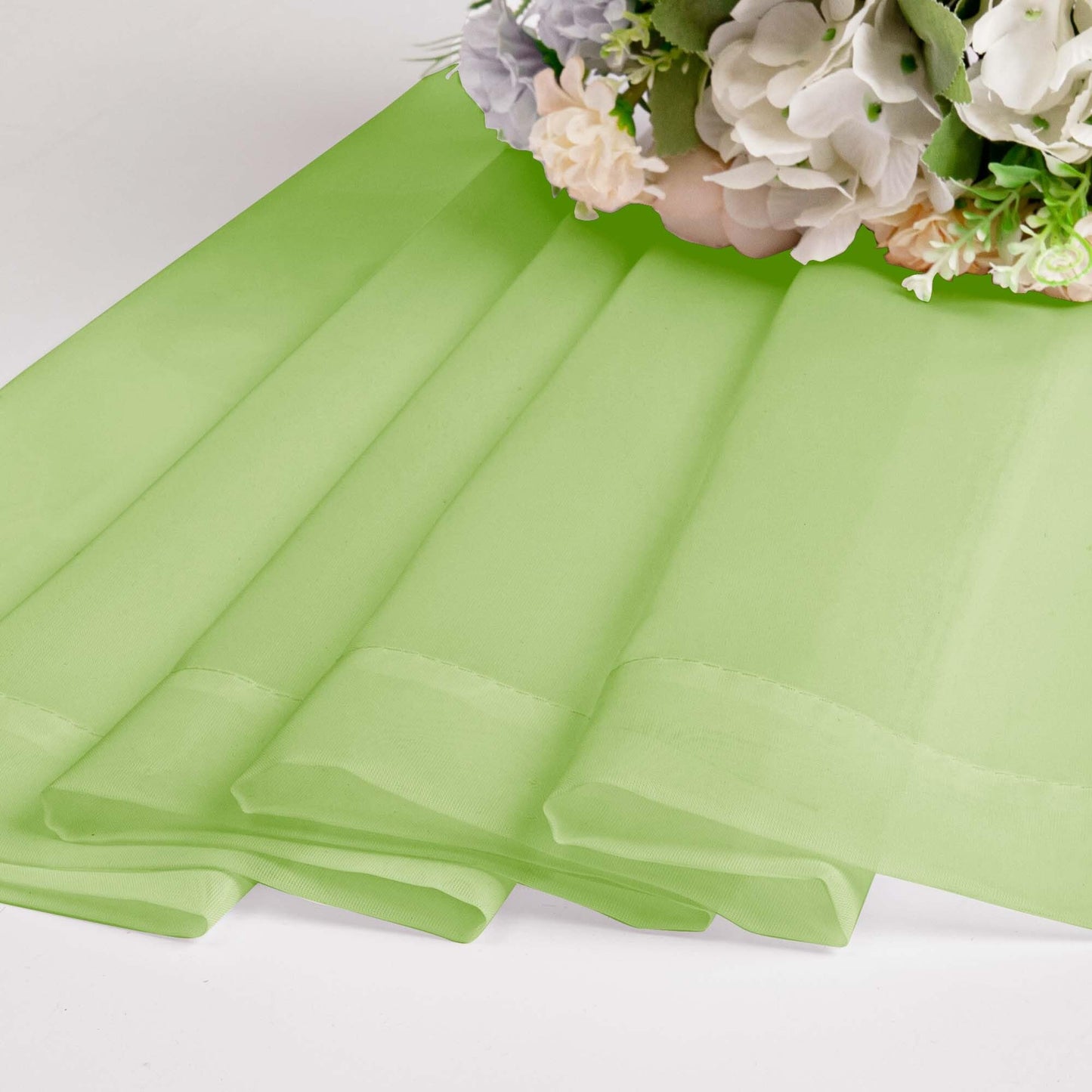OWENIE Short Lime Sheer Curtains 30 Inch Length 2 Panels Set, Kitchen Curtains Tiers Light Filtering Rod Pocket Cafe Curtain for Basement Bathroom Small Half Window, 42" W x 30" L, Lime