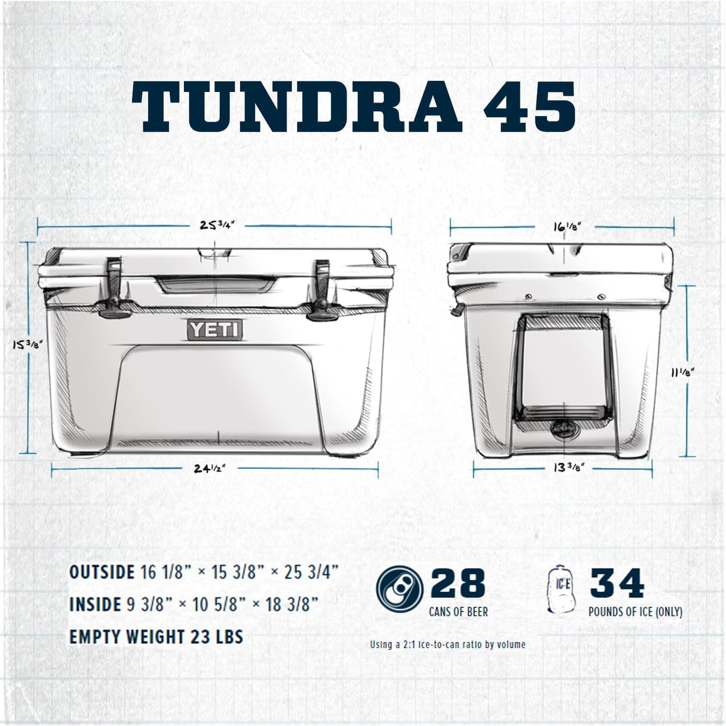 YETI Tundra 45 Cooler - Durable Insulated Design for Outdoor Adventures | Perfect for Camping & Fishing