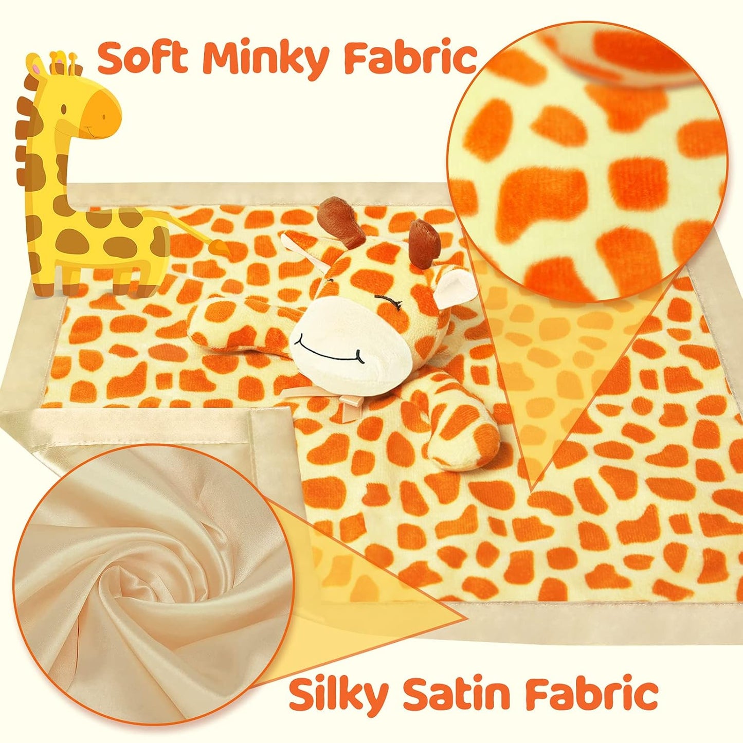 Pro Goleem Giraffe Lovey - Soft Security Blanket & Snuggle Toy for Infants | 16-Inch Unisex Baby Gift