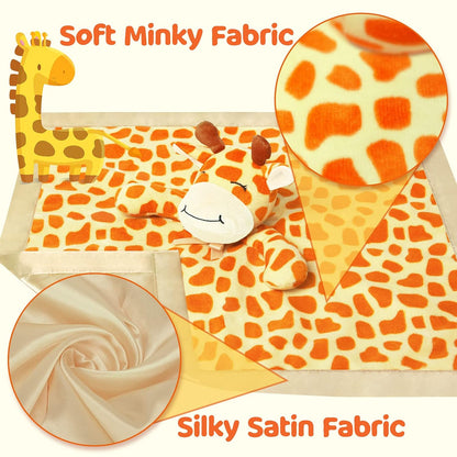 Pro Goleem Giraffe Lovey - Soft Security Blanket & Snuggle Toy for Infants | 16-Inch Unisex Baby Gift