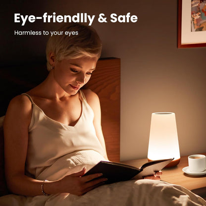 THAUSDAS Dimmable Touch Lamp - Portable Night Light with 5 Brightness Levels & 13 RGB Colors