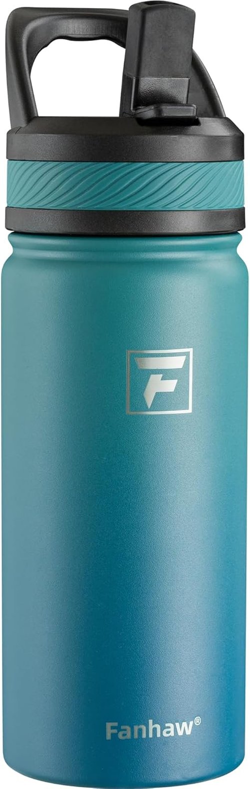 Fanhaw 18 Oz Insulated Kids Water Bottle - Stainless Steel, Leak-Proof, BPA-Free | Green Blue