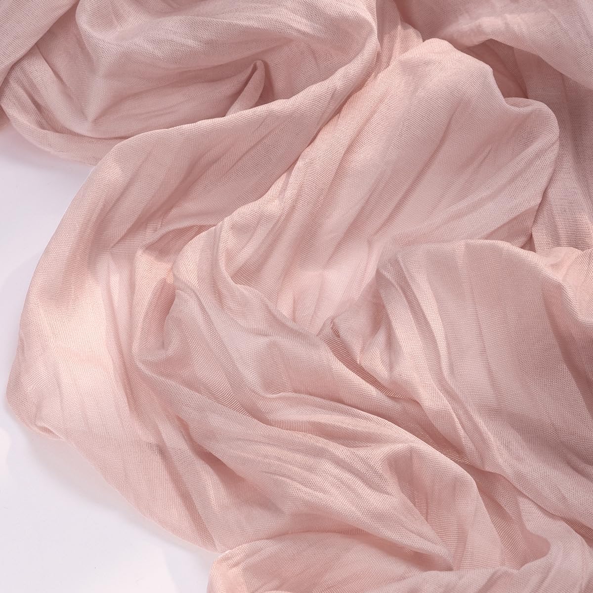 Socomi 6-Piece Pink Cheesecloth Table Runner - Rustic Boho 120-Inch for Weddings & Events