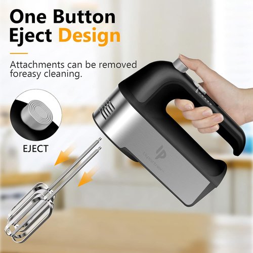 **Skiennix Electric Hand Mixer - 450W Kitchen Mixer with Turbo Boost & 5 Speed Settings | Black**
