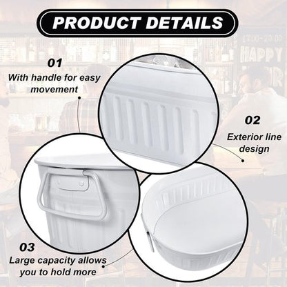 Lallisa 2 Pcs 5.3 gallons Galvanized Beverage Tub Galvanized Bucket Metal Ice and Drink Bucket with Handles Tub for Parties Farmhouse Home Pool Bar (Sliver)