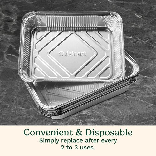 Cuisinart Heavy-Duty Aluminum Grease Tray Liners - 10-Pack Disposable Drip Trays for Griddles | Compatible with CGG-9020 & CGG-9748