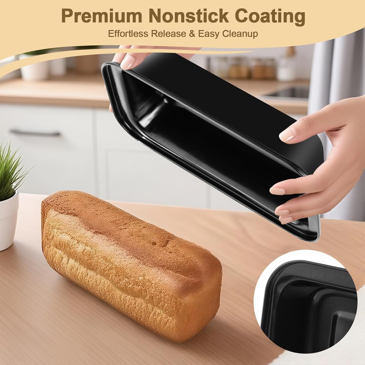 Skiennix 5-Piece Toaster Oven Baking Pan Set - Compact Nonstick Bakeware for RVs & Small Kitchens | Muffin, Loaf, Pizza, Cake & Square Pans
