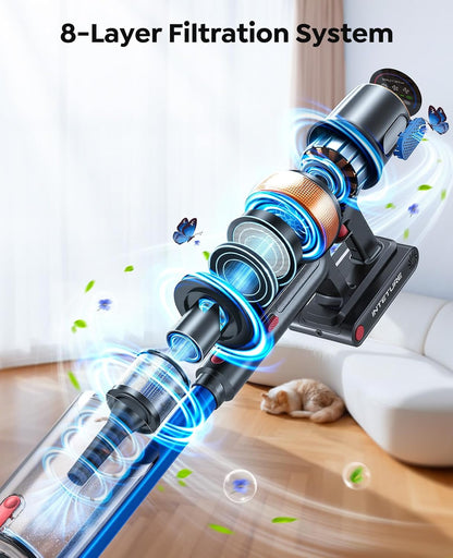 Skiennix Cordless Vacuum Cleaner - 650W 55KPA Power, 70-Minute Runtime, Extra Mattress Tool | Ideal for Pet Hair & Carpets