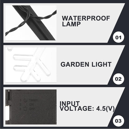 Uonlytech Christmas Snowflake Garden Lights - 5 Pack Battery Operated Waterproof Decor for Patio & Yard