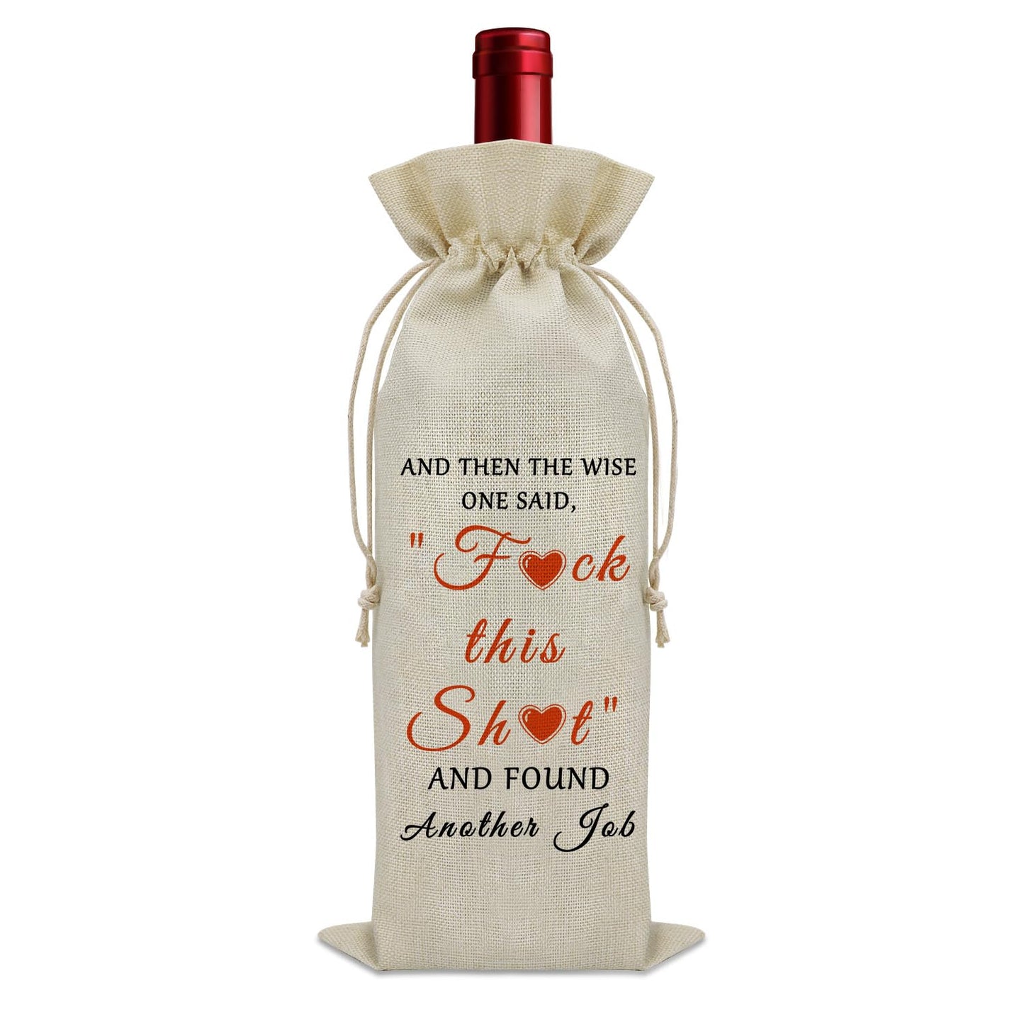 Sazuwu Funny New Job Gifts Wine Bag Farewell Gifts for Coworkers Going Away Gifts for Friends Moving Wine Bottle Decoration Bag Colleague Farewell Gifts Wine Accessories Gifts for Wine Lovers