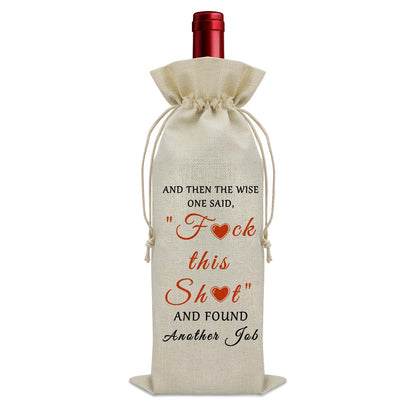 Sazuwu Funny New Job Gifts Wine Bag Farewell Gifts for Coworkers Going Away Gifts for Friends Moving Wine Bottle Decoration Bag Colleague Farewell Gifts Wine Accessories Gifts for Wine Lovers