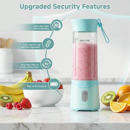 COKUNST Portable Blender - USB-C Rechargeable Personal Smoothie Maker | Compact 18oz Juicer Cup in Green