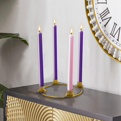 SHMILMH Advent Wreath Candle Holder - Elegant Gold Candle Ring for Christmas Centerpiece Decor