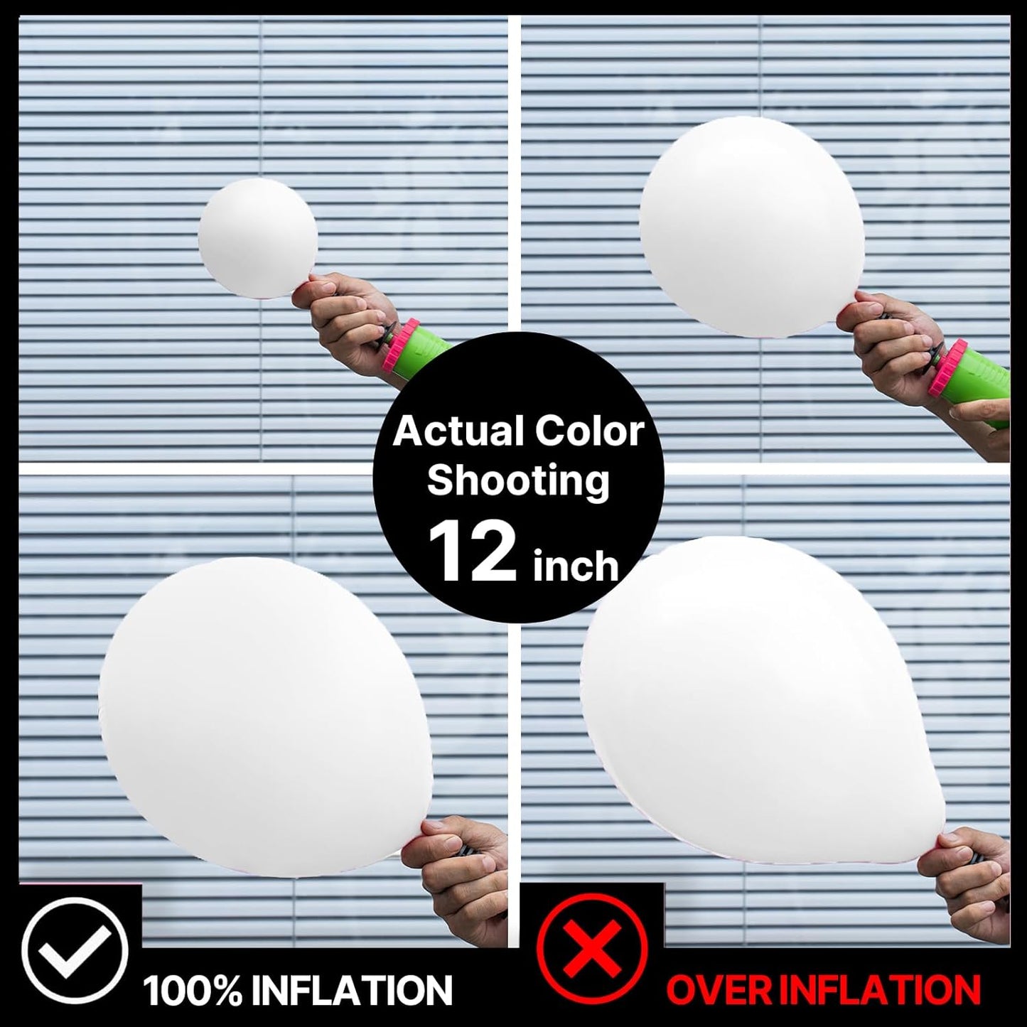 PartyWoo White Balloons - 50 Pcs 12 Inch Latex Helium Balloons for Weddings & Celebrations