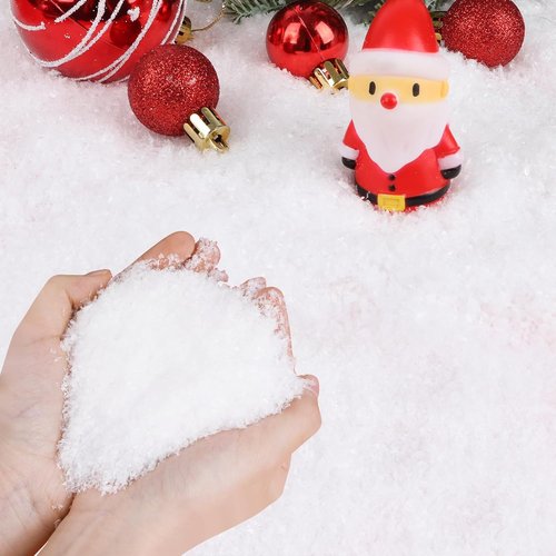 FOIMAS Artificial Snow - Glittery Fake Snow Powder for Christmas Village Crafts | 100g/3.6oz